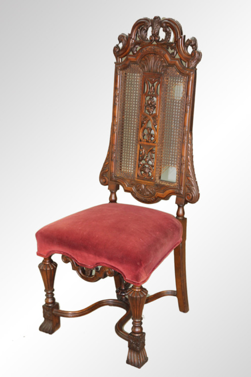 SOLD Antique Unusual Carved Walnut King’s Chair