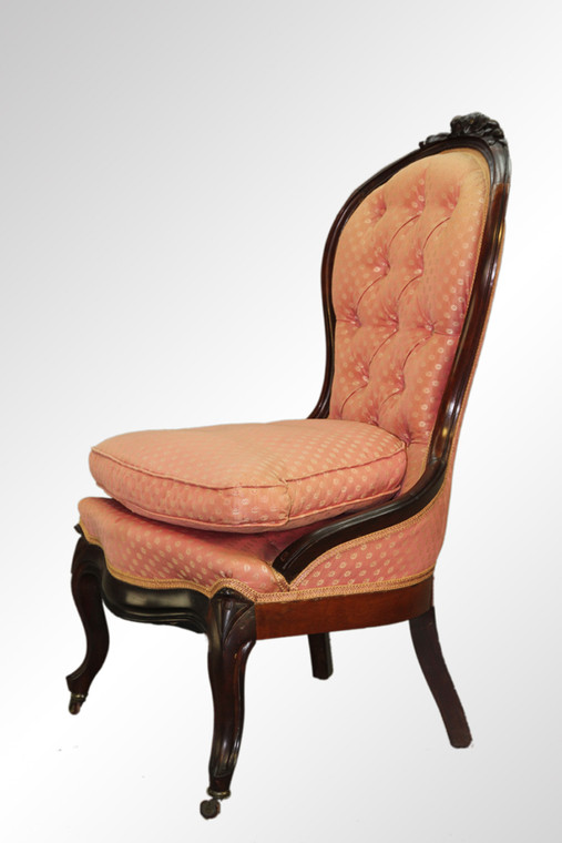 SOLD Antique Victorian Walnut Lady’s Carved Parlor Chair