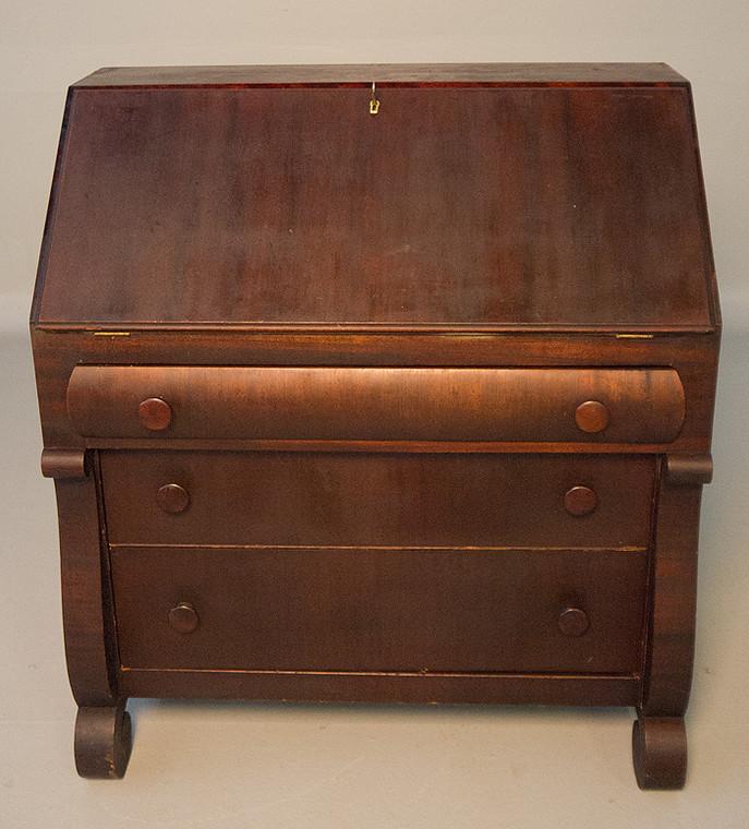 SOLD Mahogany Empire Slant Top Desk- Shabby Chic?