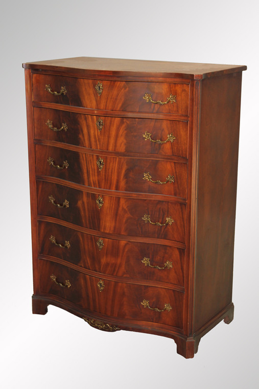SOLD Antique Flame Mahogany Tall Chest – Extra Quality!