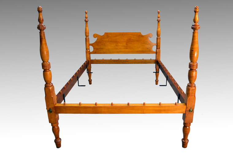 SOLD Antique Tiger Maple Poster Bed