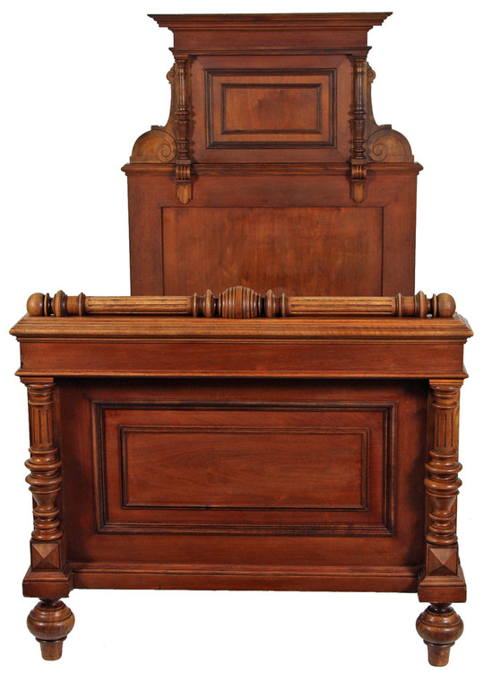 SOLD Pair of Victorian Walnut Twin Size Beds