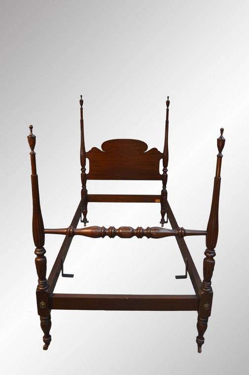 SOLD Mahogany Twin Poster Bed