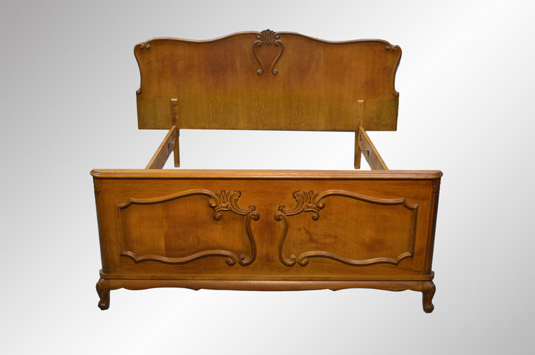 SOLD French Carved Oak Bed **REDUCED PRICE**