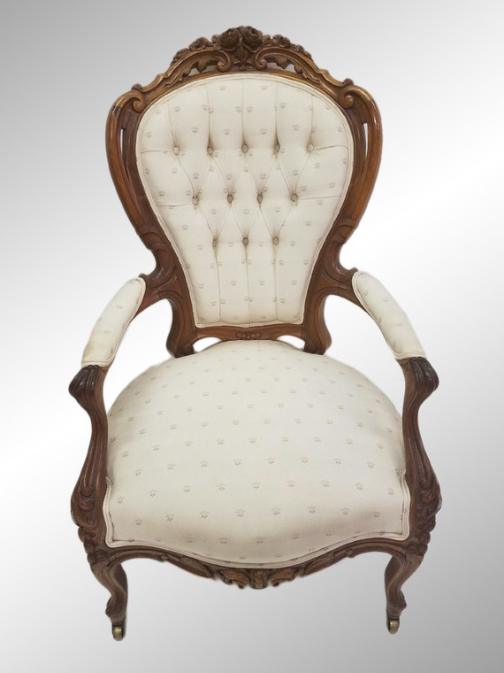 SOLD Antique Victorian Gentleman’s Carved Arm Chair – Civil War Era