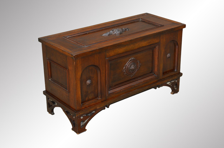 SOLD Antique Victorian Walnut Custom Blanket Box
