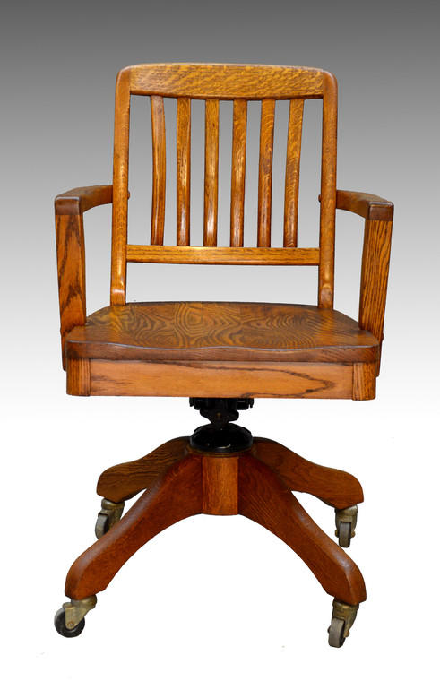 SOLD Oak Lawyers Doctors Swivel Office Chair