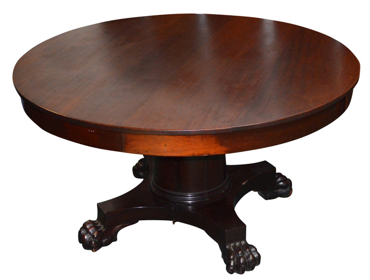 SOLD Empire Mahogany Claw Foot  Dining Room Table - 5 Leaves