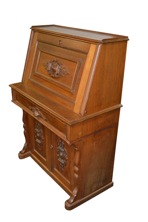 SOLD Antique Victorian Walnut Slant Top Secretary Desk