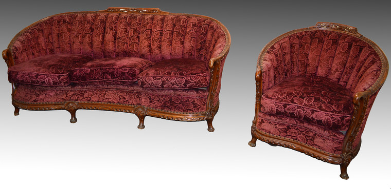 SOLD Two Piece French Victorian Parlor Set
