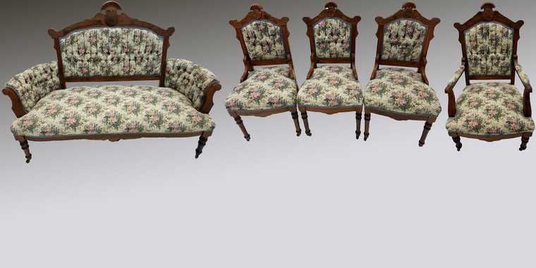 SOLD Five Piece Victorian Parlor Set