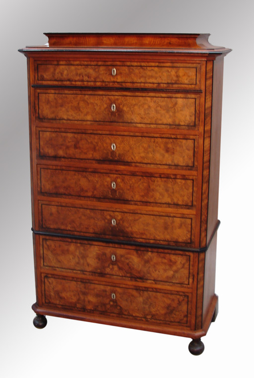 SOLD Seven Drawer Olive Ash Biedermeier Period Chest