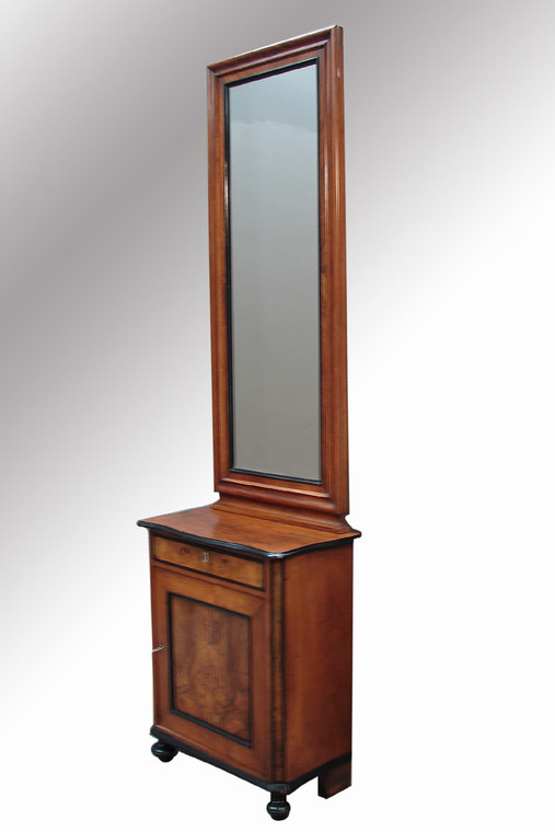 SOLD Antique Beidermeier Mirror Console Cabinet