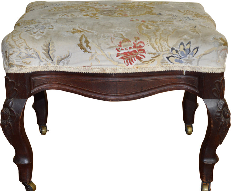 SOLD Victorian Carved Ottoman Footstool
