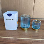 DASITON Makeup Brush holder Organizer,Crystal Makeup Brush Glass (Blue S+L)
