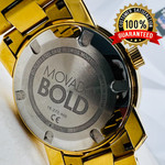 MOVADO $795 BIG GOLD STAINLESS STEEL BOLD SWISS MUSEUM DOT WATCH