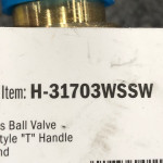 (Lot of 2) WEBSTONE NIBCO H-31703WSSW Brass Ball Valve W/ Wing T-handle