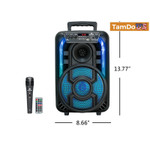 Max Power Karaoke Speaker MPD823-GLOW 8 Single 8-inch with Mic & Remote