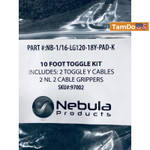 (Bag of 10) NEBULA 10 Foot Toggle Kits #NB-1/16-LG120-18Y-PAD-K