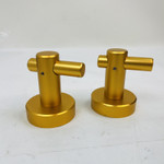 Pair Gold Metal Stands Audio Isolation Feet Equipment Display Holders
