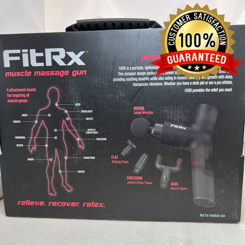 FitRx Muscle Massage Gun -Deep Tissue Percussion Massager for Neck & Back Relief