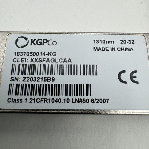 KGPCO 1837050014-KG CLEI: XXSFAGLCAA 1310nm 20-32 Transceiver