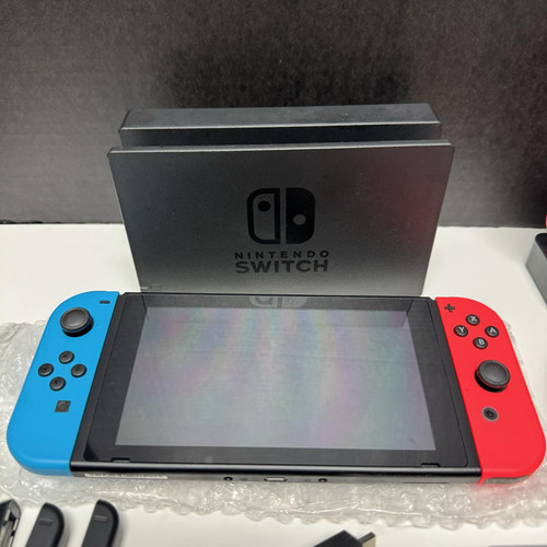 Nintendo Switch with Neon Blue and Neon Red Joy-Con