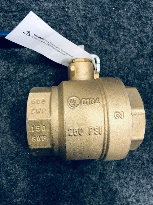 Nibco T-fp600a 2" Full Port Threaded Female Ball Valve, Brass 1/2psi, 600cwp