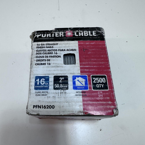 Porter Cable PFN16200 16 Ga x 2" Straight Finish Nails - 2500 Qty Porter Cable PFN16200 16 Ga x 2" Straight Finish Nails - 2500 Qty