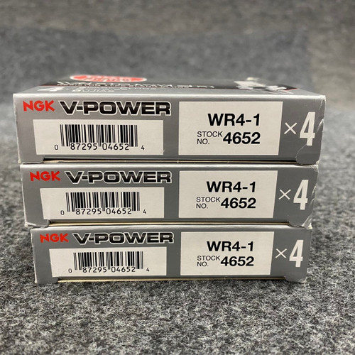 NGK V-Power Spark Plugs WR4-1 Stock #4652 (Qty 12) – NEW, Genuine OEM NGK V-Power Spark Plugs WR4-1 Stock #4652 (Qty 12) – NEW, Genuine OEM