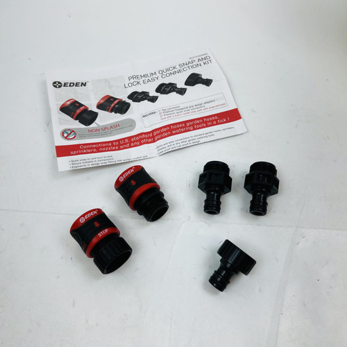 EDEN Premium Quick Snap & Lock Garden Hose Connection Kit US Standard