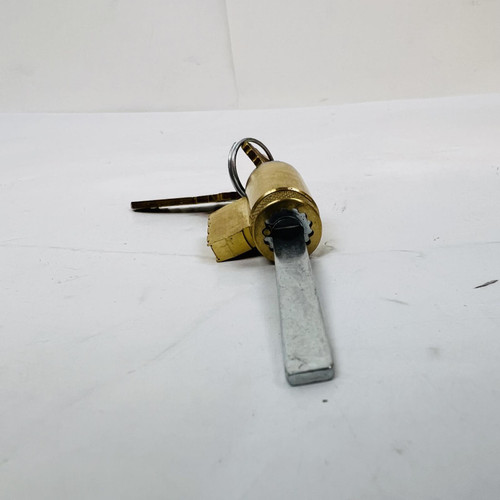 Schlage Lock Cylinder with Keys, Brass Finish, Door/Industrial Part, ~2.5" Length