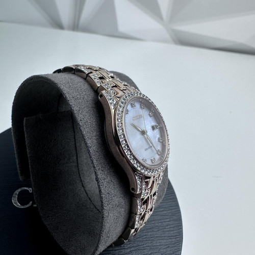 Citizen EW122853D Silhouette Eco-Drive Crystal Watch 28mm, Rose Gold Tone Citizen EW122853D Silhouette Eco-Drive Crystal Watch 28mm, Rose Gold Tone