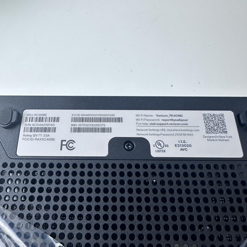 Verizon XC46BE 5G Internet Gateway Router High-Speed Wireless Modem Verizon XC46BE 5G Internet Gateway Router High-Speed Wireless Modem