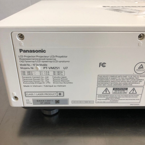 Panasonic PT-VMZ51 LCD Laser Projector 5200lm WUXGA HDMI Pro Classroom