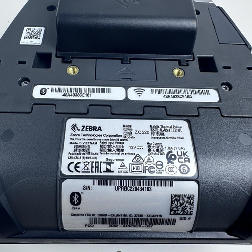 Zebra ZQ520 Wireless Portable Thermal Receipt Label Printer With Battery