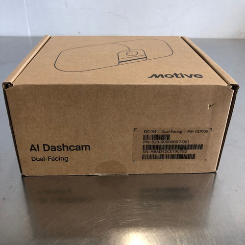 Motive DC-54 AI Dual-Facing Dash Cam, FHD, Wide Angle, Night Vision, GPS