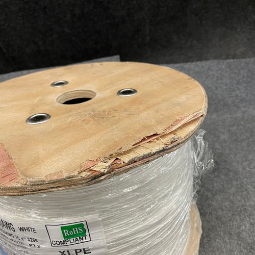 UL3266 18(16) AWG White XLPE Wire, 300V, 5000FT Spool, RoHS Compliant