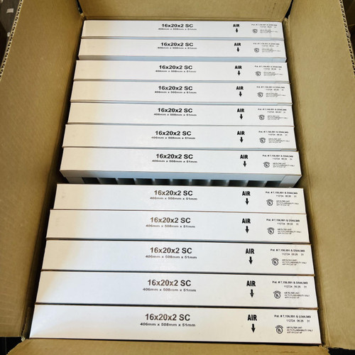 C MERV 8 Pleated Air Filter 16x20x2 Self Supporting, Box of 12 C MERV 8 Pleated Air Filter 16x20x2 Self Supporting, Box of 12