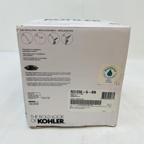 Kohler R31250-G-BN 3-in-1 Multifunction Shower Combo Kit, Vibrant Brushed Nickel