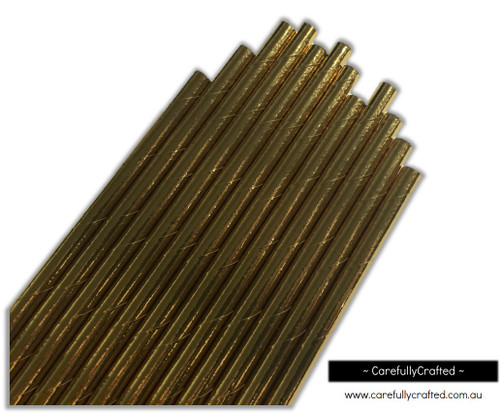 25 Paper Straws - Gold Foil - #PS34