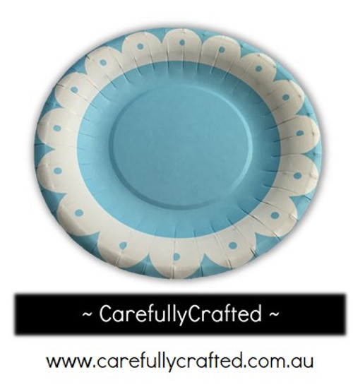 16 Paper Plates - Blue - Flower #PP19