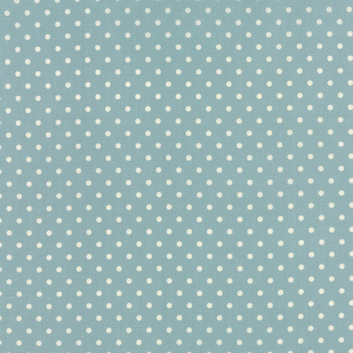 25cm Moda Fabric - Bread N Butter - by American Jane Patterns, Sandy Klop for Moda Fabrics - Blue Polka Dot ##21697-21