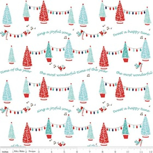 Riley Blake Fabric - Pixie Noel - Tasha Noel - White #5251