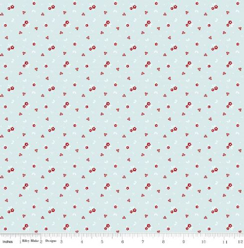 Riley Blake Fabric - Sweet Orchard Sedef Imer of Down Grapevine Lane - Aqua #C5483