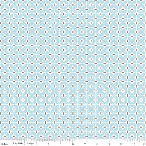 Riley Blake Fabric - Sew Cherry 2 - Lori Holt - Aqua #C5806