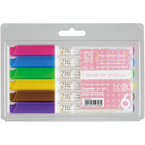 Zig Memory System Wink Of Stella Glitter Markers - 6 Pack