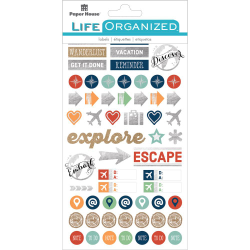 Paper House Life Organized Planner Stickers - Travel and Adventure Stickers