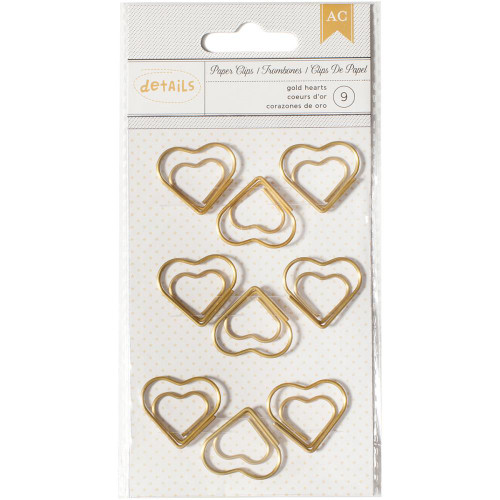 American Crafts - Paper Clips - Heart - Small - Set of 9