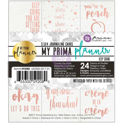 My Prima Planner - Journaling Cards - Keep Going Foil Quotes